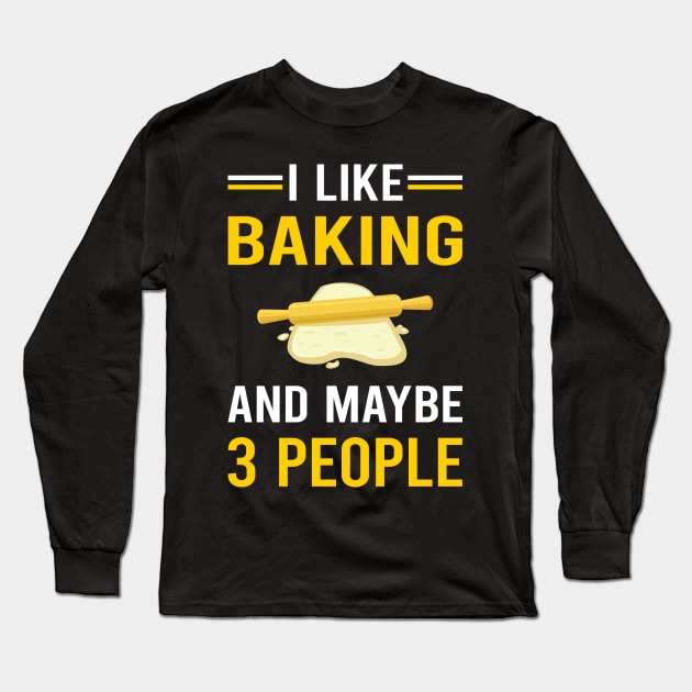 3 People Baking Bake Baker Bakery Long Sleeve T-Shirt by Bourguignon Aror